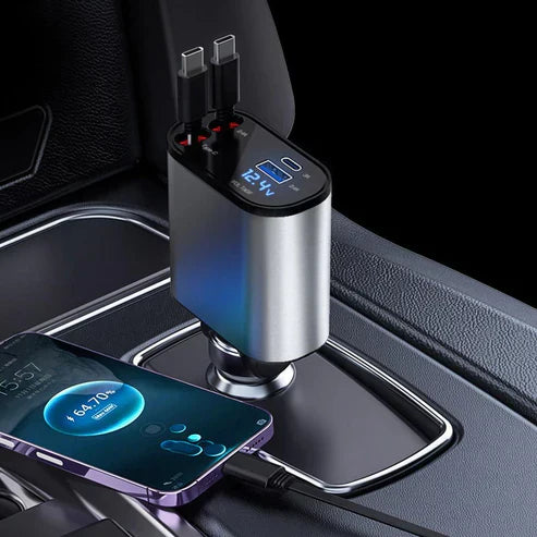 4 in 1 Retractable Charger, Super Fast Charge Car Phone Charger